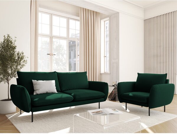 Ciemnozielona aksamitna sofa 160 cm Vienna – Cosmopolitan Design