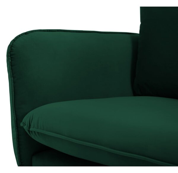Ciemnozielona aksamitna sofa 160 cm Vienna – Cosmopolitan Design
