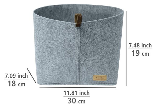 Szary tekstylny organizer Wenko Felt, 30x18 cm