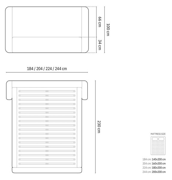 Jasnobrązowe tapicerowane łóżko dwuosobowe ze schowkiem ze stelażem 140x200 cm Jason – Windsor & Co Sofas