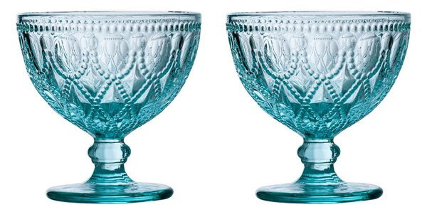 Black Friday - Niebieskie szklane pucharki zestaw 2 szt. 250 ml Fleur – Premier Housewares