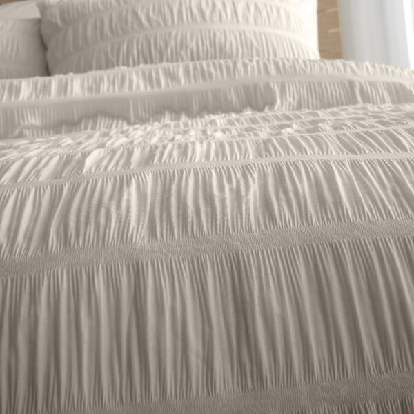 Beżowa pościel dwuosobowa z kory 230x220 cm Seersucker – Catherine Lansfield