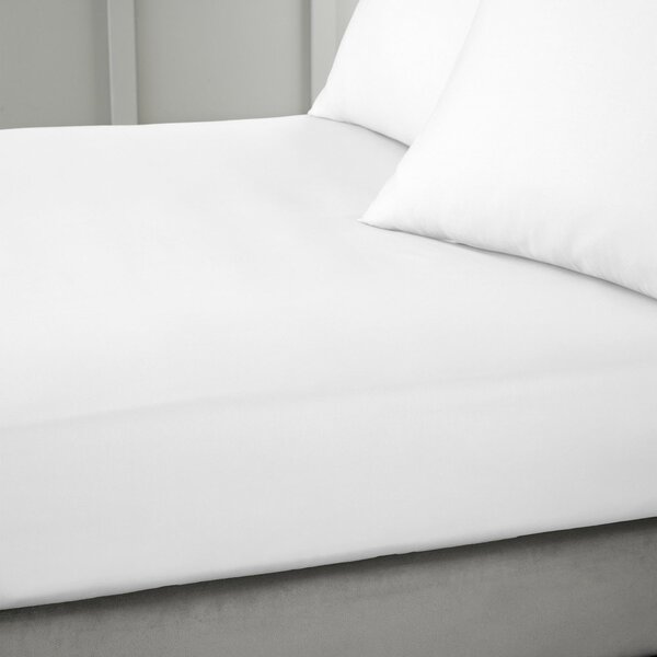 Białe prześcieradło z satyny bawełnianej z gumką 150x200 cm Cotton Sateen – Bianca