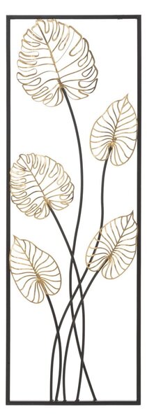 Metalowa dekoracja wisząca z wzorem liści Mauro Ferretti Luxy -A-, 31x90 cm