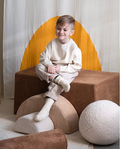 Brązowy sztruksowy piankowy plac zabaw 3 szt. wysokość 37 cm 75x49 cm Rainbow Montessori – Wigiwama