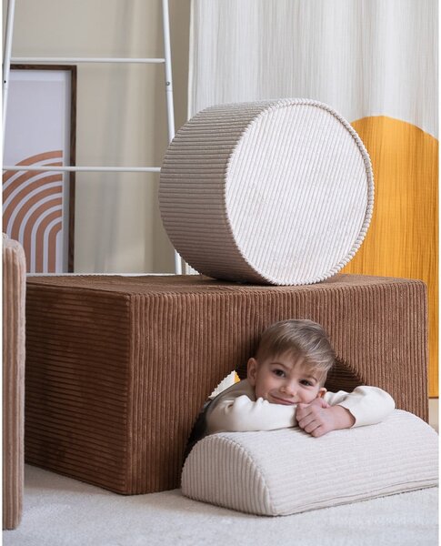 Brązowy sztruksowy piankowy plac zabaw 3 szt. wysokość 37 cm 75x49 cm Rainbow Montessori – Wigiwama