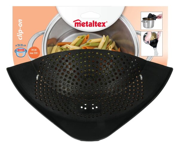 Sitko na garnek do odcedzania makaronu Metaltex Clip On, 28x13 cm
