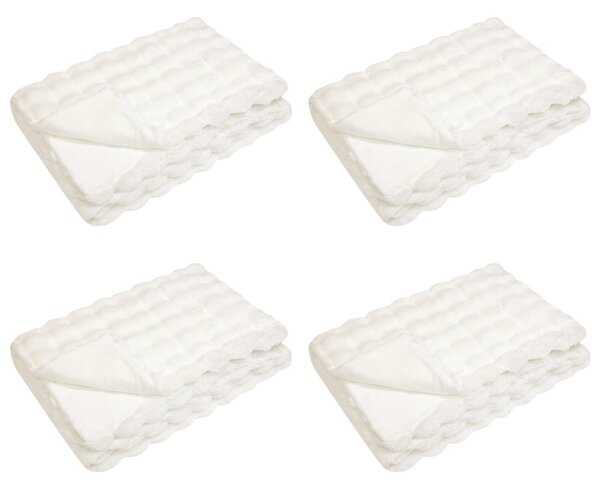 Koc antypoślizgowy z sztucznego futra królika Olite 4 pcs Biały