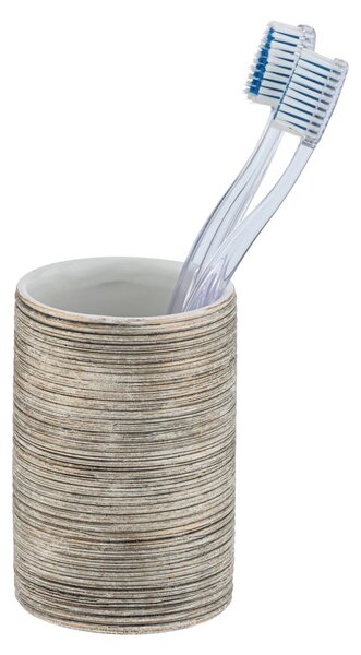 Brązowy ceramiczny kubek na szczoteczki Wenko Fedio