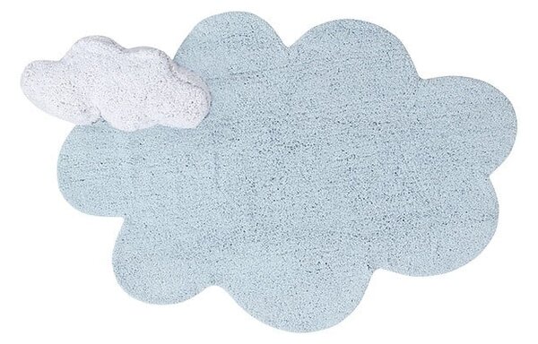 Jasnoniebieski bawełniany dywan dziecięcy tkany ręcznie odpowiedni do prania 110x170 cm Puffy Dream – Lorena Canals