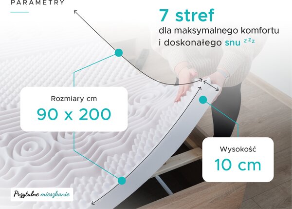 Piankowy materac DELUXE 90 x 200 cm Ochrona materaca: BEZ ochraniacz na materac