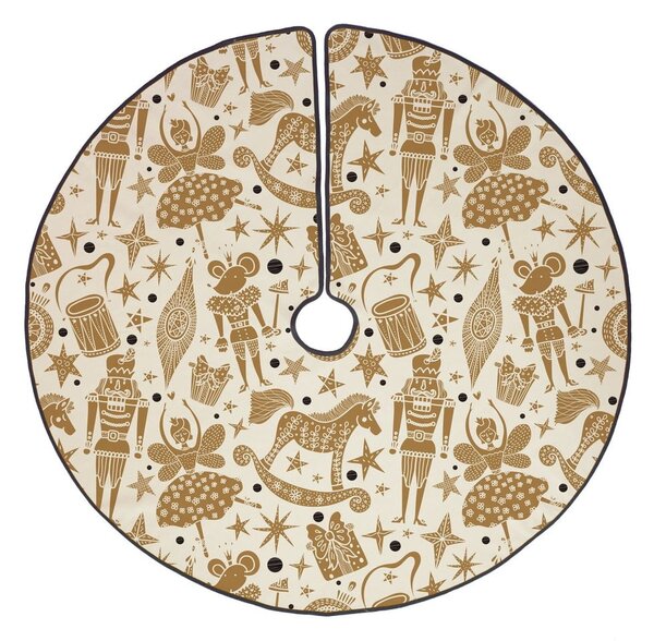 Bawełniany dywan pod choinkę Butter Kings Golden Nut Cracker, ø 130 cm