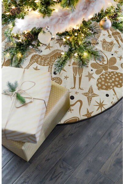 Bawełniany dywan pod choinkę Butter Kings Golden Nut Cracker, ø 130 cm