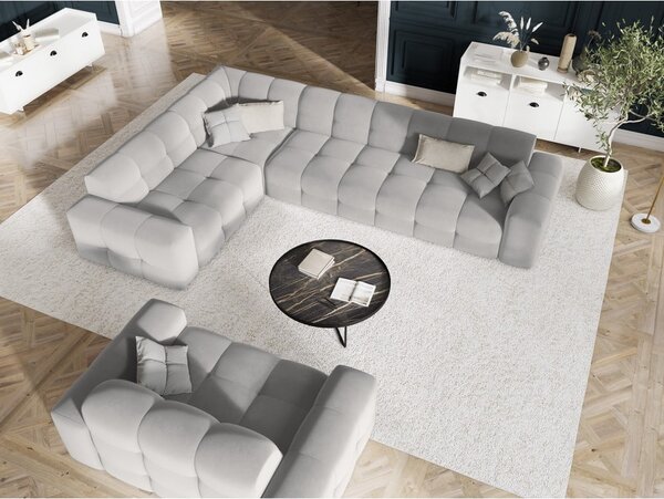 Jasnoszara aksamitna sofa 156 cm Kendal – Micadoni Home