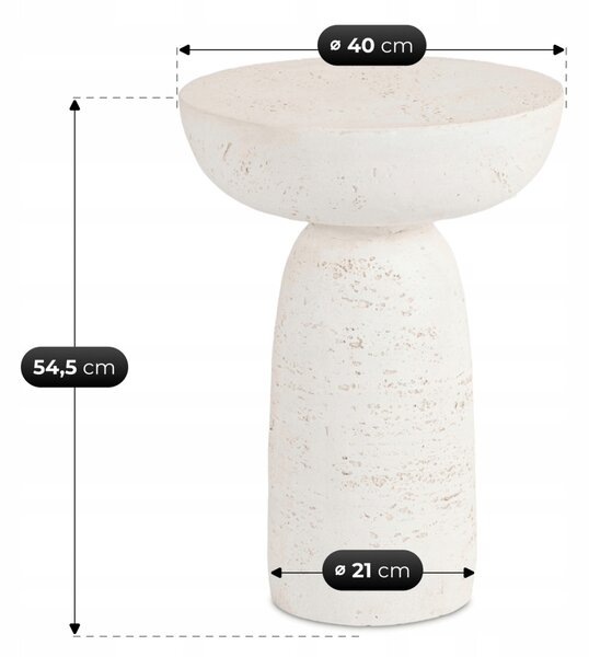 Stolik Kawowy HENRICO 40cm Krem/Beż Nowoczesny