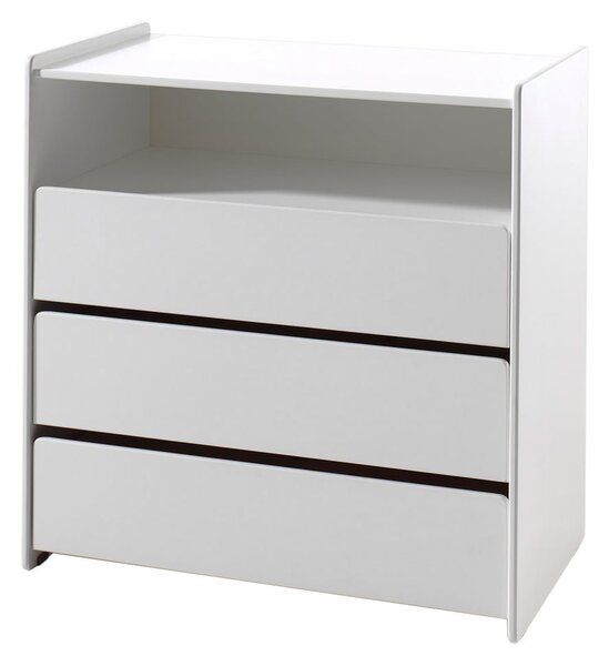 Biała niska komoda dziecięca z litego drewna sosnowego z przewijakiem 90x106 cm KIDDY – Vipack