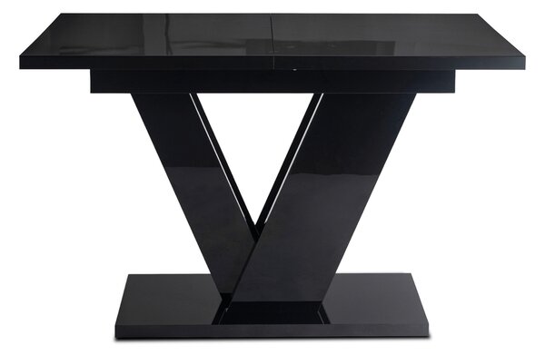 Stół Prostokątny Rozkładany CLARK 120-160 cm Czarny Połysk Glamour