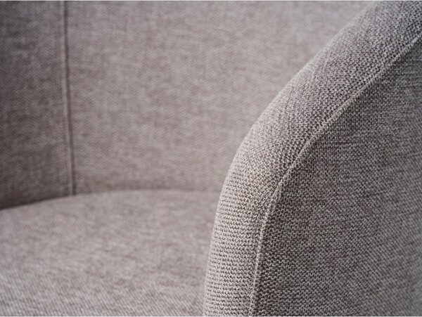 Jasnoszary tapicerowany fotel jadalniany z podłokietnikami Easton – Unique Furniture