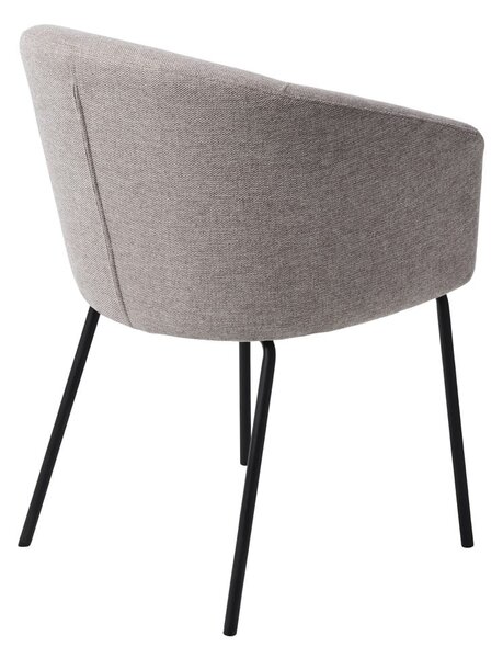 Jasnoszary tapicerowany fotel jadalniany z podłokietnikami Easton – Unique Furniture