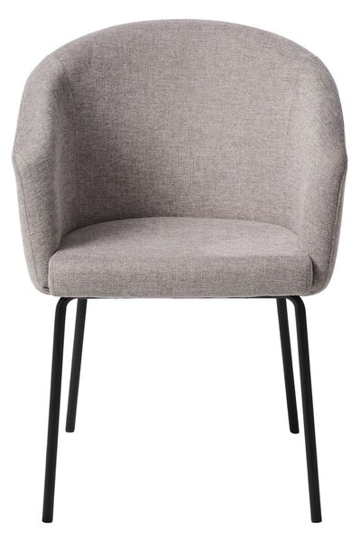 Jasnoszary tapicerowany fotel jadalniany z podłokietnikami Easton – Unique Furniture