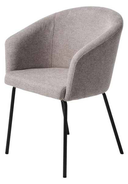 Jasnoszary tapicerowany fotel jadalniany z podłokietnikami Easton – Unique Furniture
