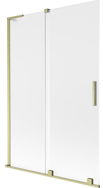 Mexen Velar L parawan nawannowy 2-skrzydłowy rozsuwany 120 x 150 cm, szron, złoty szczotkowany - 896-120-003-31-55