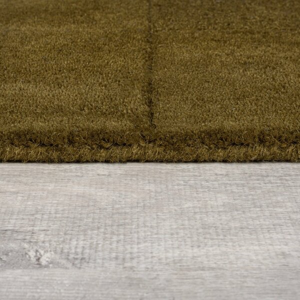 Wełniany chodnik tkany ręcznie w kolorze khaki 60x230 cm Checkerboard – Flair Rugs