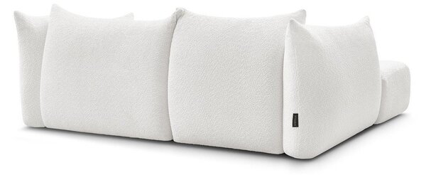 Biały narożnik z materiału bouclé (lewostronny/z szezlongiem) Azra – Bobochic Paris