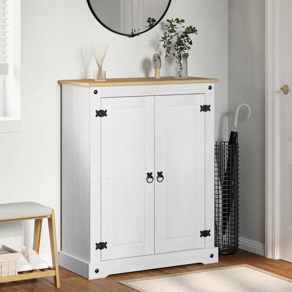 Szafka na buty Biały 86 x 38,5 x 108 cm Lite drewno sosnowe