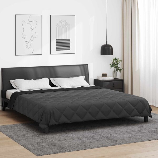 Kołdra na cały rok Czarny i antracyt 220 x 240 cm Mikrofibra