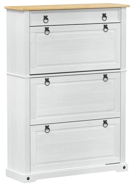 Szafka na buty z szufladą z półką Corona Biały 99 x 32 x 138 cm