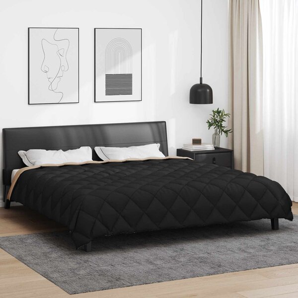 Zimowa Kołdra Czarny i Taupe 240 x 260 cm Mikrofibra
