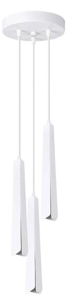 Biała lampa wisząca z 3 długimi kloszami - 27X A610 G9-F57