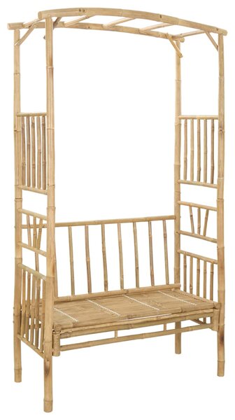 Łuk ogrodowy z ławką Naturalny 115 x 50 x 205 cm Bambus