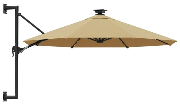 Parasol ścienny z oświetleniem LED taupe K6-P97