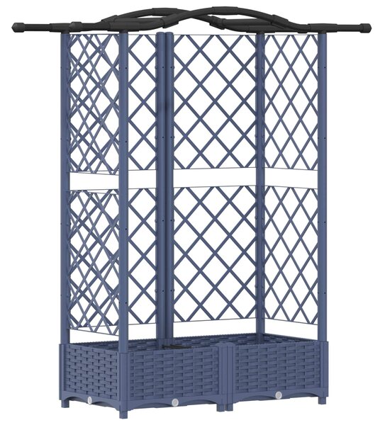 Podniesione łóżko z kratką i dachem Szary 124 x 40 x 126 cm PP