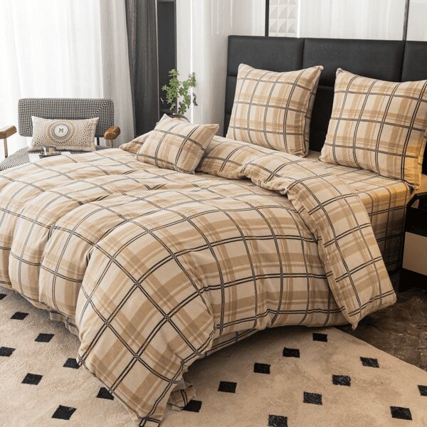 Pościel z mikropluszu PLAID kremowa Rozmiar pościeli: 2 szt 70 x 90 cm | 200 x 220 cm