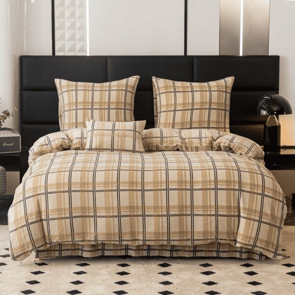 Pościel z mikropluszu PLAID kremowa Rozmiar pościeli: 2 szt 70 x 90 cm | 200 x 220 cm