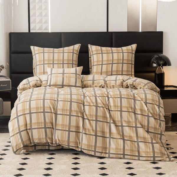 Pościel z mikropluszu PLAID kremowa Rozmiar pościeli: 2 szt 70 x 90 cm | 200 x 220 cm