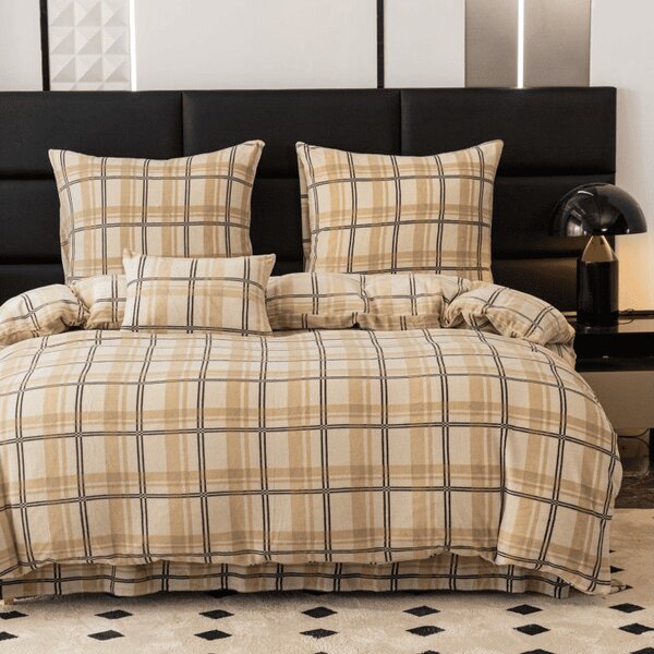 Pościel z mikropluszu PLAID kremowa Rozmiar pościeli: 2 szt 70 x 90 cm | 200 x 220 cm