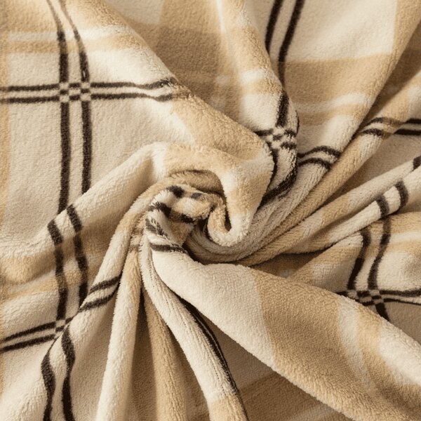 Pościel z mikropluszu PLAID kremowa Rozmiar pościeli: 2 szt 70 x 90 cm | 200 x 220 cm
