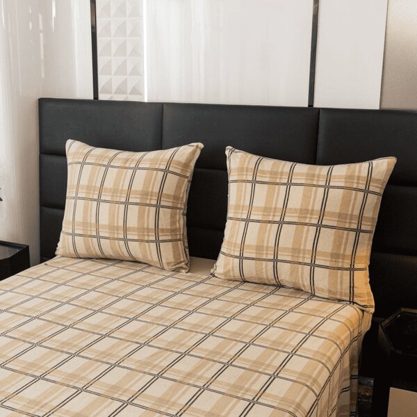 Pościel z mikropluszu PLAID kremowa Rozmiar pościeli: 2 szt 70 x 90 cm | 200 x 220 cm
