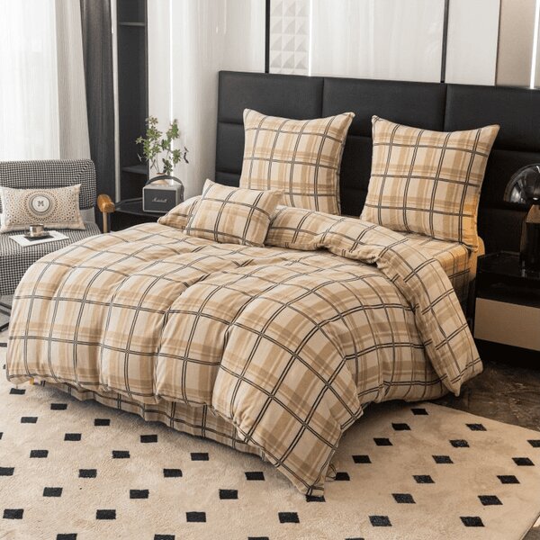 Pościel z mikropluszu PLAID kremowa Rozmiar pościeli: 2 szt 70 x 90 cm | 200 x 220 cm