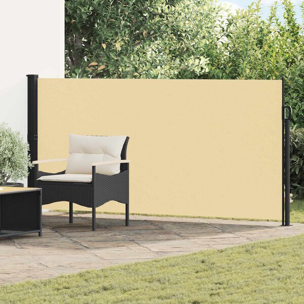 Rozkładany boczny markiz piaskowy 500 x 120 cm Poliester