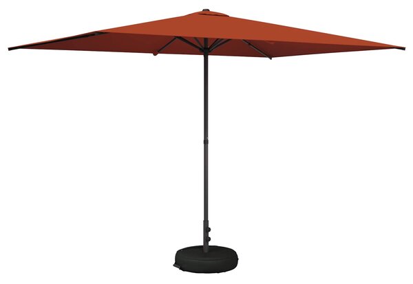 Parasol ogrodowy z podstawą 200 x 300 cm Poliester Prostokątny