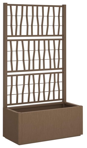 Donica ogrodowa z trellem brązowy 80 x 36 x 140 cm PP
