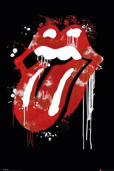 Plakat, Obraz Rolling Stones - graffiti lips