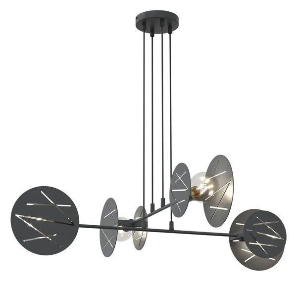 Czarna wisząca lampa w stylu industrialnym - 5X D152 L9-K79