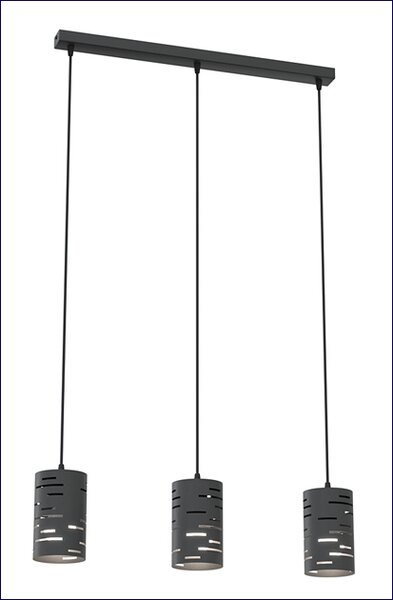 Czarna nowoczesna lampa wisząca z trzema kloszami - 13X D147 M6-L82