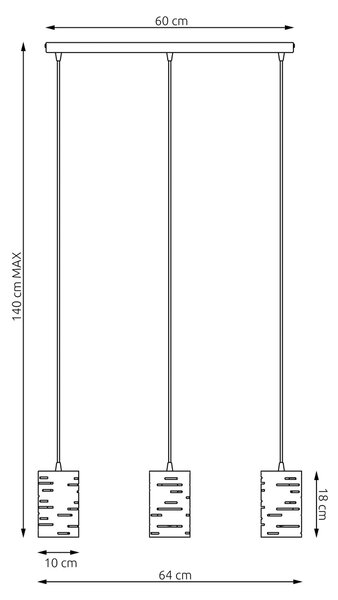 Czarna nowoczesna lampa wisząca z trzema kloszami - 13X D147 M6-L82